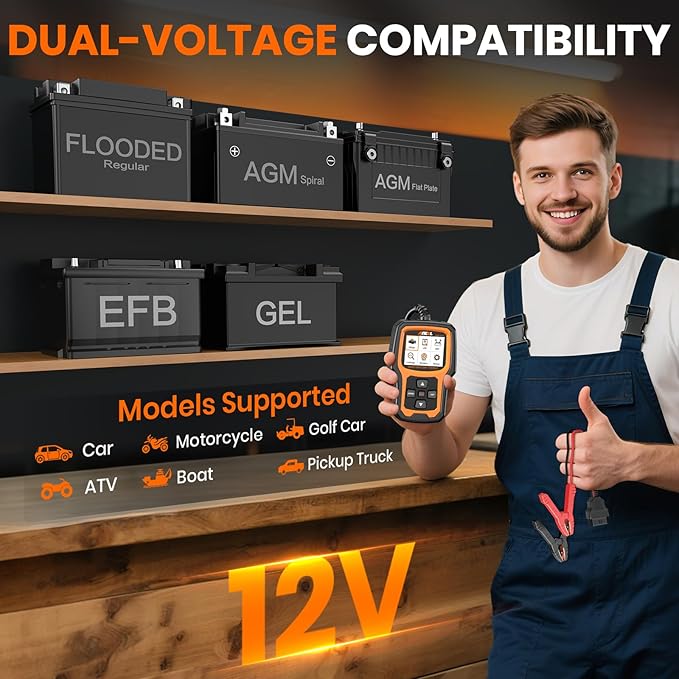 ANCEL AD410 PRO OBD2 Scanner and Battery Tester, 2-in-1 Car Diagnostic Tool - Image 6
