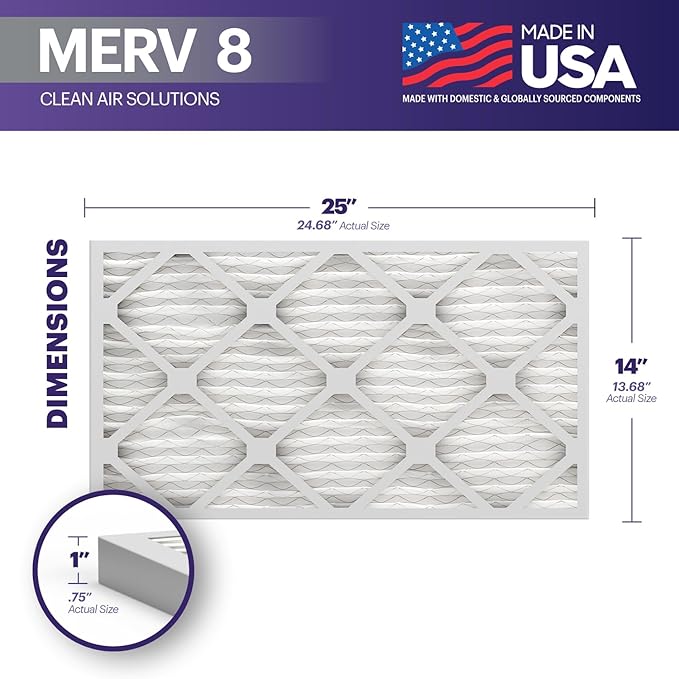 BNX TruFilter 14x25x1 Air Filter MERV 8 - Image 2
