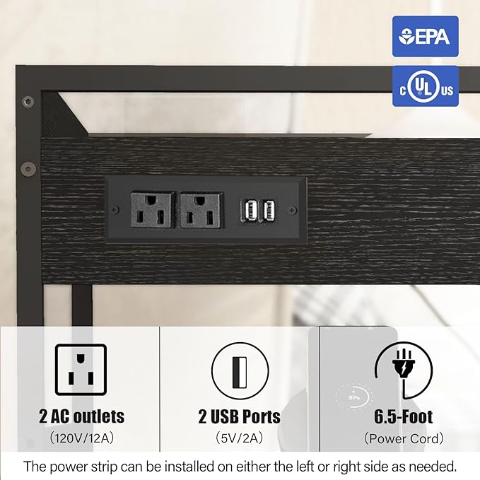 Livofloral Printer Stands with Charging Station, 25.2 x 18.9 Inch Large Printer - Image 4