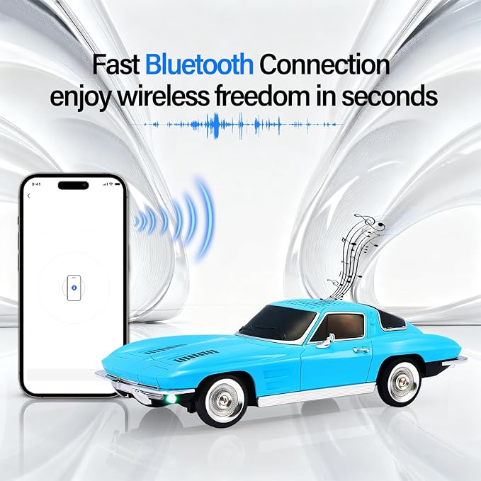 WSTER Retro American Style car Bluetooth Speaker, Portable Wireless Outdoor - Image 2