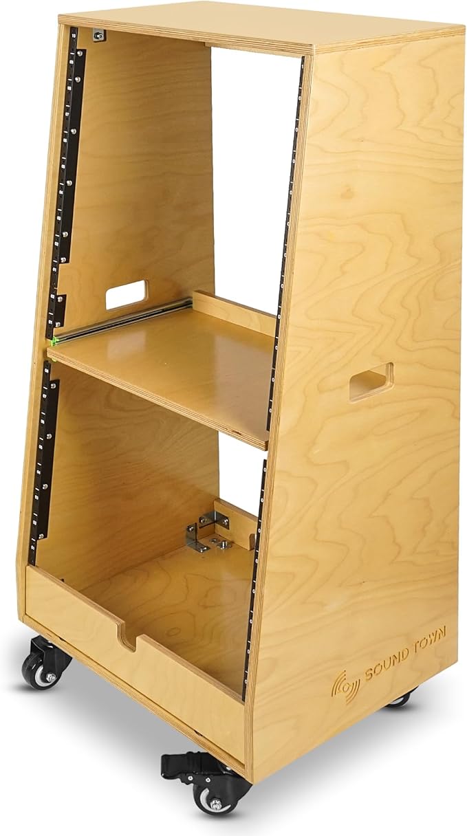 Sound Town DIY Slanted 20U Studio Rack, - Image 2