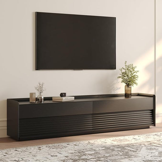 POVISON Fully-Assembled Mid Century Modern TV Stand, 78.74" Wood Media Console by POVISON