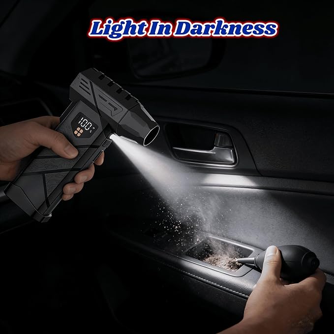PURECOTERA Powerful Car Vacuum Cleaner, Compressed Air Duster - 6000 mAh - Image 5