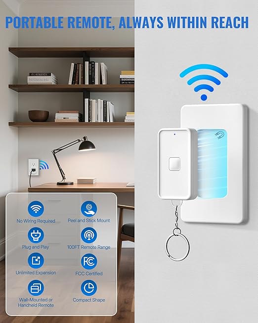 WILAWELS Remote Control Outlet Wireless Wall Switch, Wireless On Off Remote - Image 3