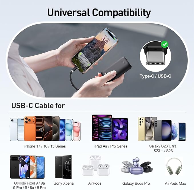 iWALK Mini Portable Charger 10, 22.5W USB-C Fast Charging Power Bank - Image 5