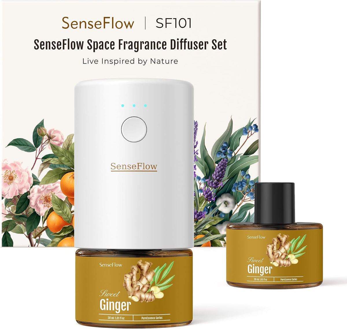 SF101 Pro Waterless Essential Oil Diffuser, Plug in Aromatherapy Diffuser &