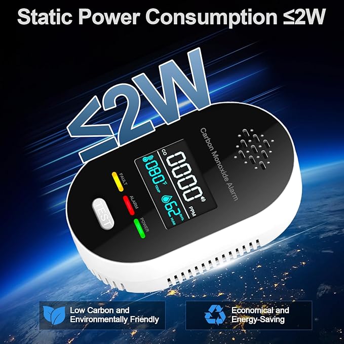 Carbon Monoxide Detector Plug in Wall, 3-in-1 CO Detector - Image 9