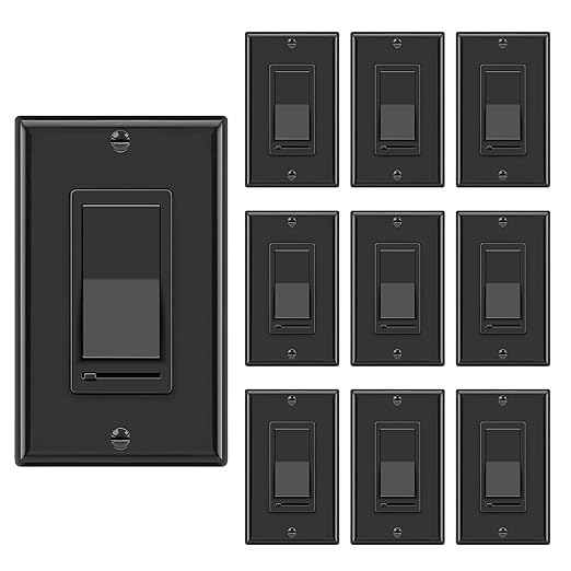BESTTEN 10 Pack Dimmer Wall Light Switch, Compatible by BESTTEN