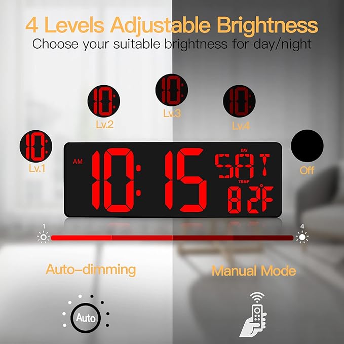 XREXS Large Digital Wall Clock - Image 3