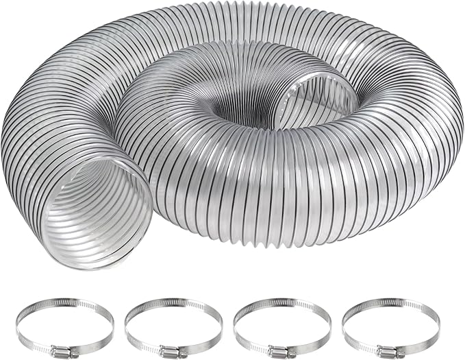PVC Dust Collection Hose 6" x 10', Puncture Resistant 6 Inch Dust Collector Hose by JIANBENKJ