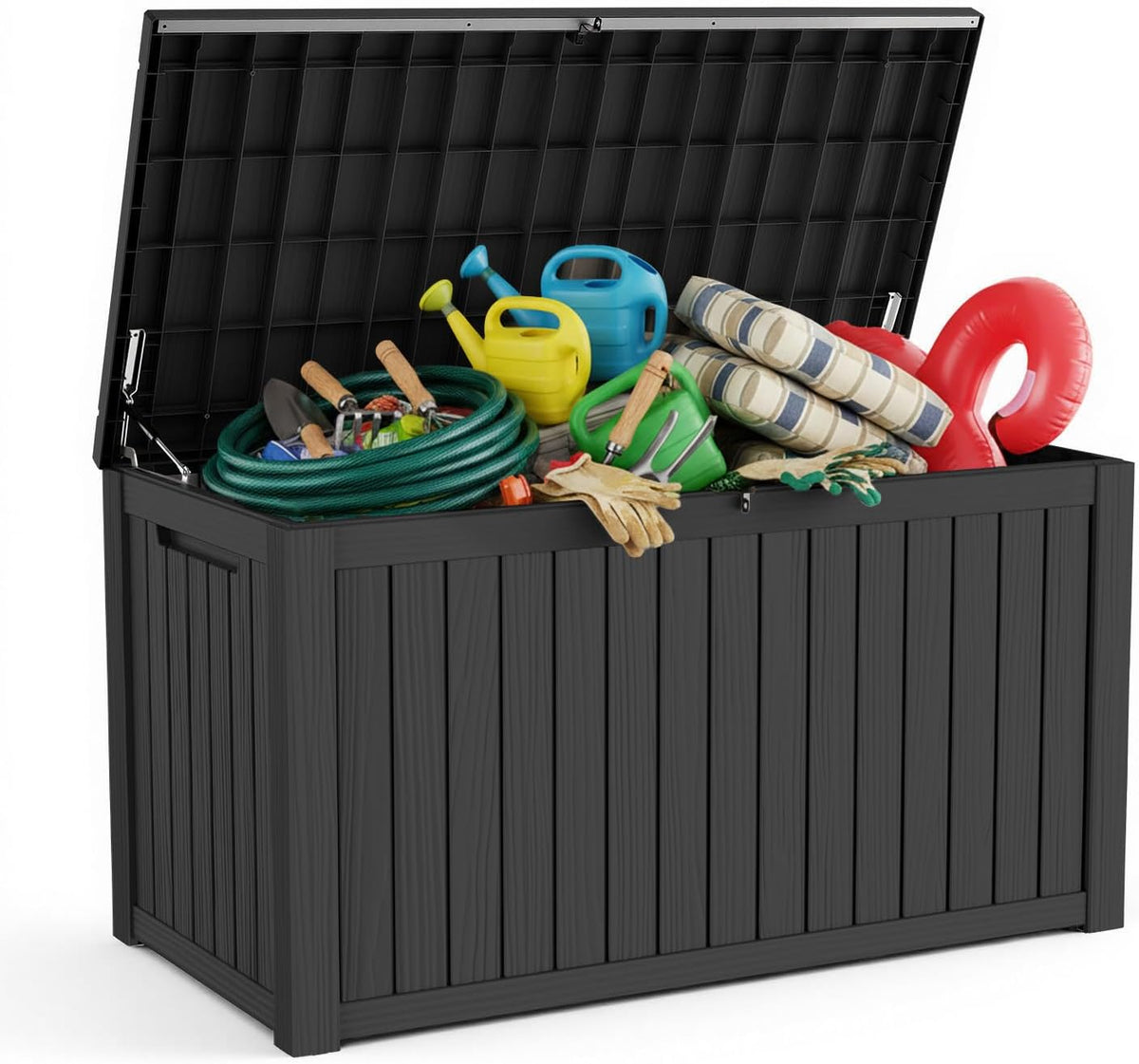 180 gallon deck box, waterproof resin outdoor storage, main product view