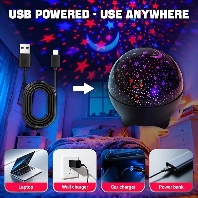 MAXROCK Star & Moon Projector, Galaxy Projector, Bedroom Decoration, Star and - Image 3