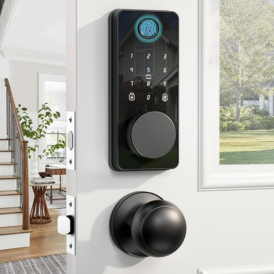 Keyless Entry Door Lock with 2 Knobs, Biquole Fingerprint Keypad Deadbolt by Biquole