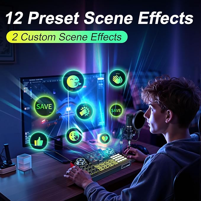 Podcast Microphone Bundle with Live Sound Card Audio Mixer, Podcast Equipment - Image 8