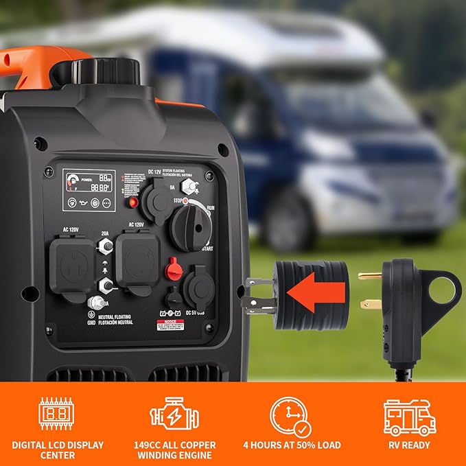 AIVOLT Inverter Generator 4300W Gas Powered Portable Super Quiet Outdoor - Image 4