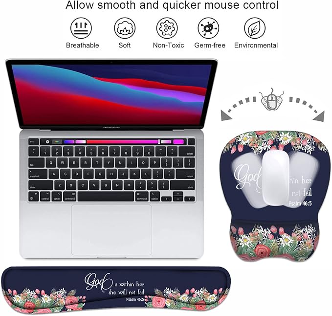 Ergonomic Mouse Pad Wrist Support and Keyboard Wrist Rest Set - Image 3