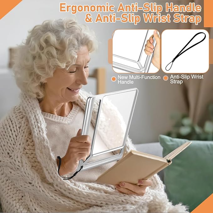 5X Full Page Magnifying Glass for Reading, Lightweight Rectangular Magnifier - Image 3