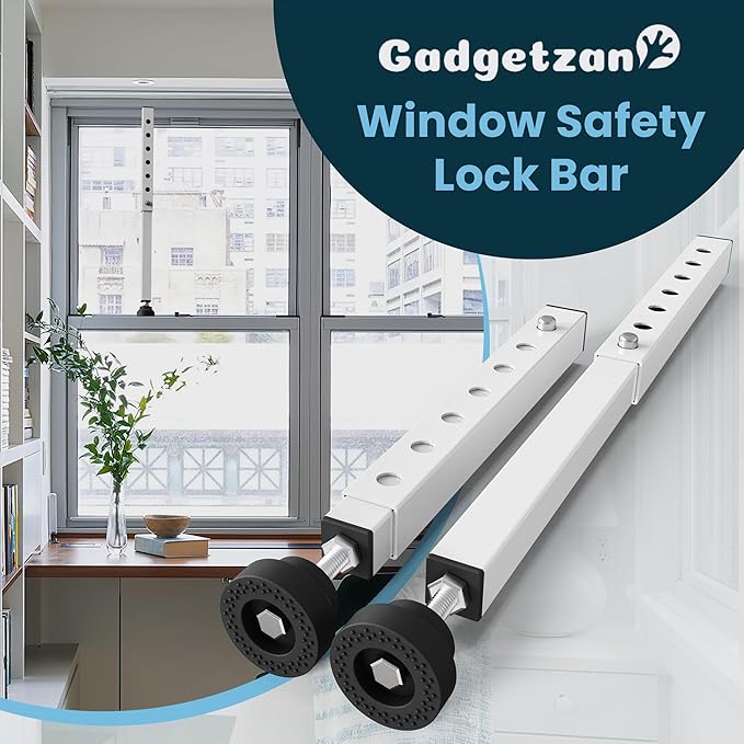 Gadgetzan 4 Pack Window Security Bars Adjustable 11"-18", Portable Short - Image 7