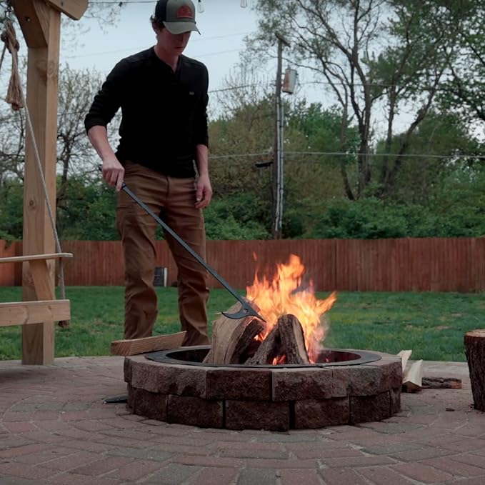 40" Fire Log Tongs Firewood Grabber and Fire Poker Set, Large Fire Pit Tool - Image 3