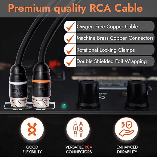 Elite Audio Premium Series 17ft. 2-Channel Car Audio RCA Cable – Double Shielded - Image 4