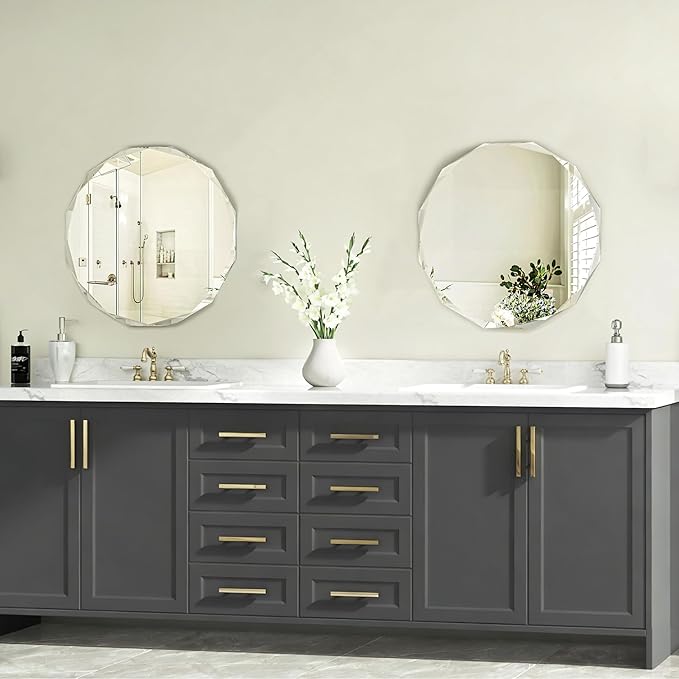 Bathroom Mirrors for Over Sink, Round Frameless Mirrors for Wall, 20x20 Inch - Image 2