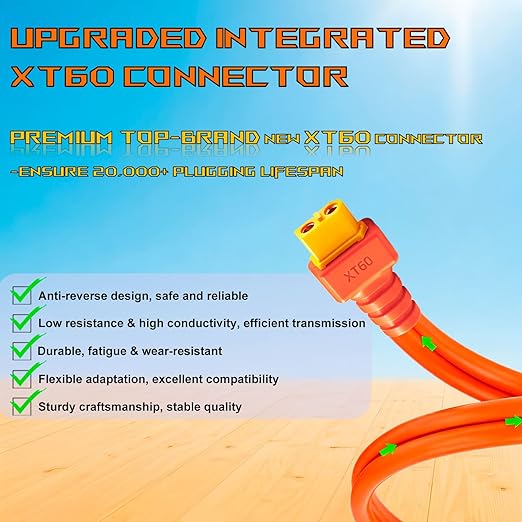 iHaospace XT60 to Solar Connector Cable 10FT/16.4FT/25FT 12AWG, XT60 Extension - Image 6