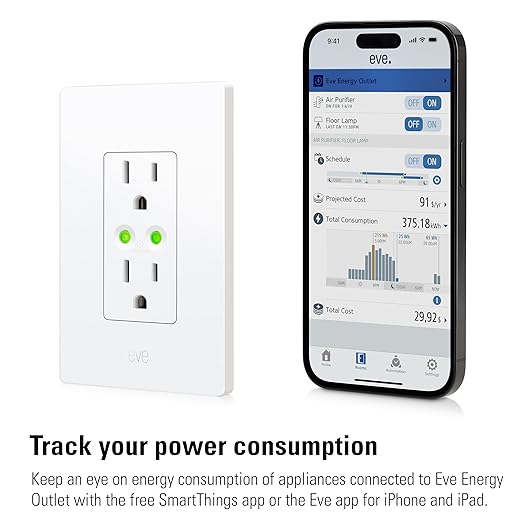 Eve Energy Outlet – Smart Outlet & Power Meter, App & Voice Control, No Bridge - Image 6