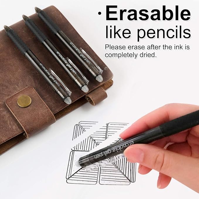 Vanstek 18 Black Retractable Erasable Gel Pens Clicker, Fine Point, Make - Image 2