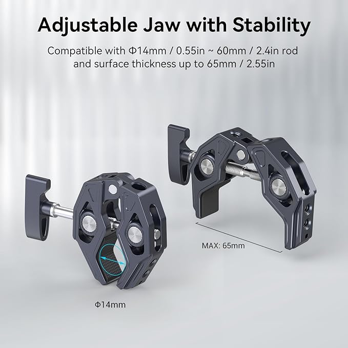 SMALLRIG Crab-Shaped Super Clamp, Camera Mount, 3/8"-16 Threaded Holes - Image 2