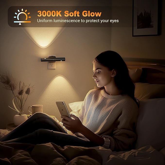 JandCase LED Night Light, Modern Rotating Night Lights Plug into Wall, Soft - Image 5