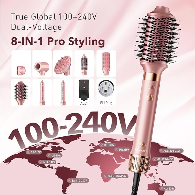 Mythsight Dual Voltage StyleVibe 8-in-1 Air Styler, Hair Dryer & Blow Dryer - Image 4
