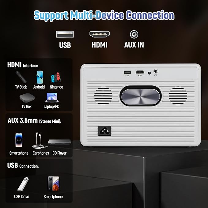 Projector with WiFi and Bluetooth｜3 Years Protection｜2000ANSI Native 1080P/4K - Image 8