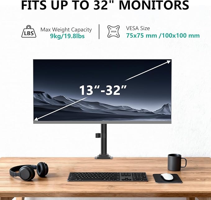 WALI Single Monitor Arm Desk Mount - Image 3
