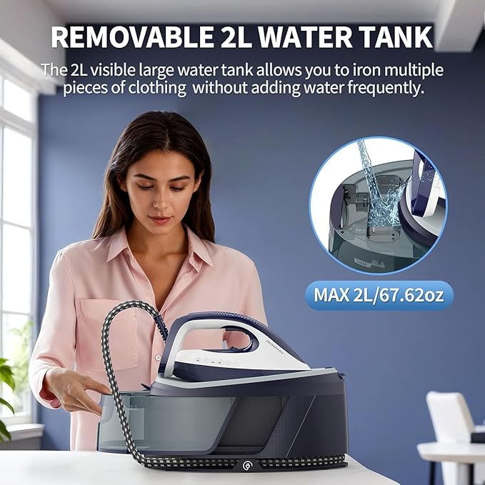 IRONDAY Steam Iron for Clothes, 1500W Professional Steam Station, 67.62oz Water - Image 2
