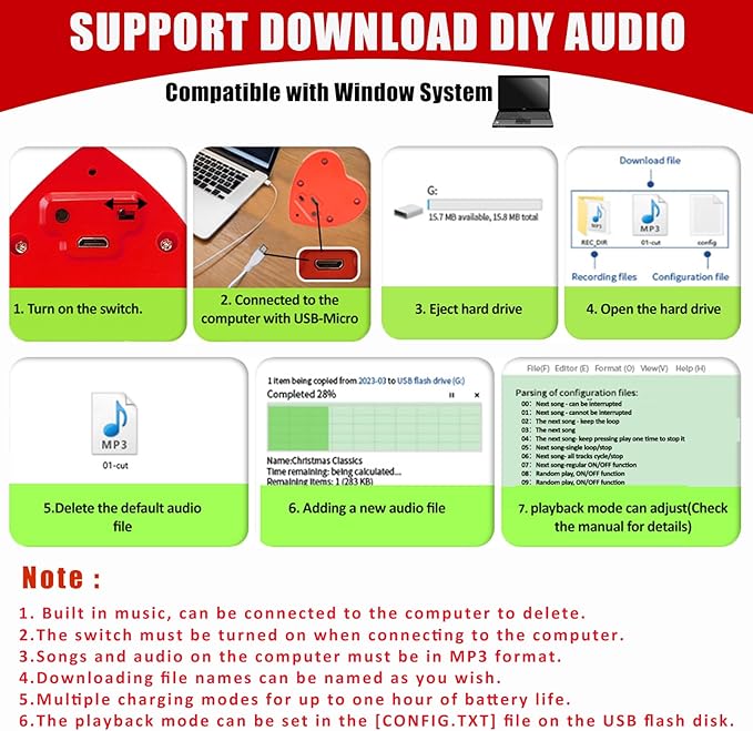 XLW 16min Voice Recorder, Personal Voice Message Recordable Sound Recorder - Image 4