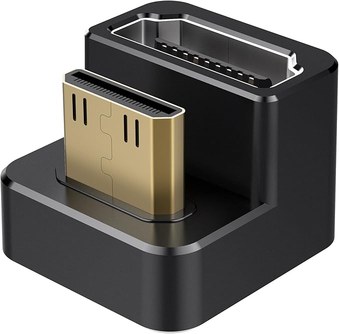 AGVEE 1 Pack 180 Degree Angled Mini HDMI Male to HDMI Female Adapter, U-Shaped by AGVEE
