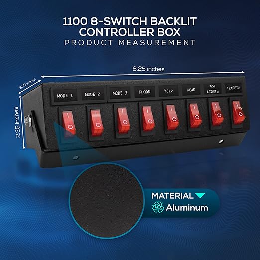 Ultra Bright Lightz 1100 8-Switch Backlit Controller Box | Emergency Vehicle - Image 4