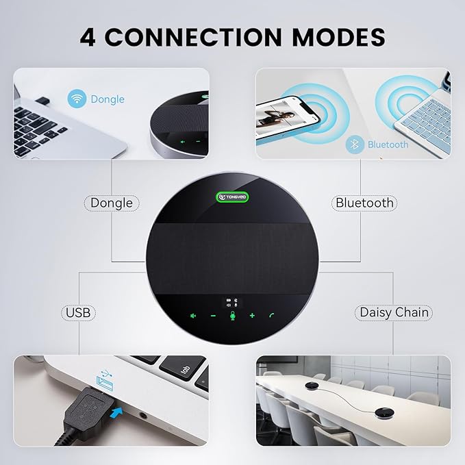 TONGVEO 2-in-1 Conference Speaker and Microphone, Daisy Chain Wireless - Image 3