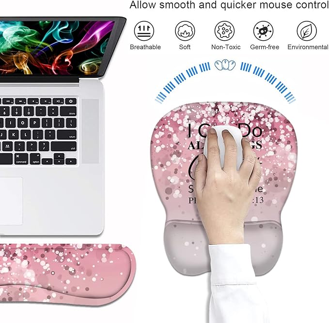 Ergonomic Mouse Pad Wrist Support and Keyboard Wrist Rest Set - Image 3