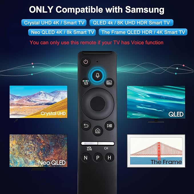 Replacement Voice Control for Samsung-Smart-TV-Remote, for Samsung Crystal UHD - Image 3