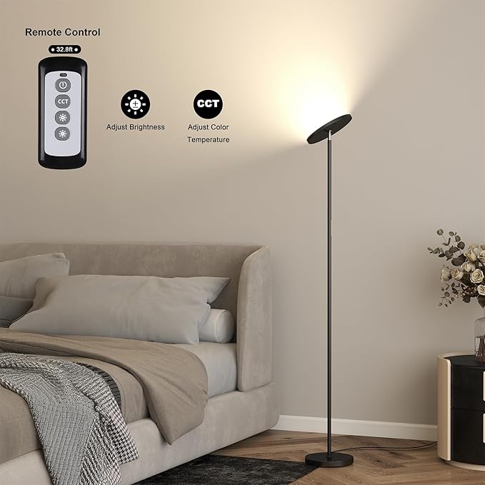 JOOFO Floor Lamp, 30W/2400LM Sky LED Modern Torchiere 3 Color Temperatures - Image 6