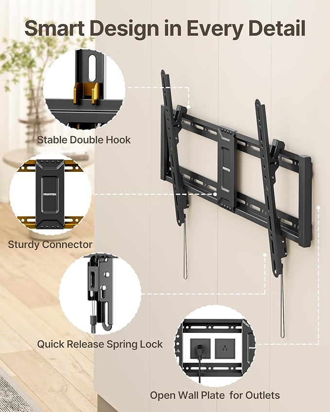 monTEK Heavy Duty Tilting TV Wall Mount - Image 8
