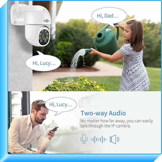 Hiseeu 3MP 360° Pan Tilt Camera WiFi Security Camera Outdoor Motion Tracking - Image 4