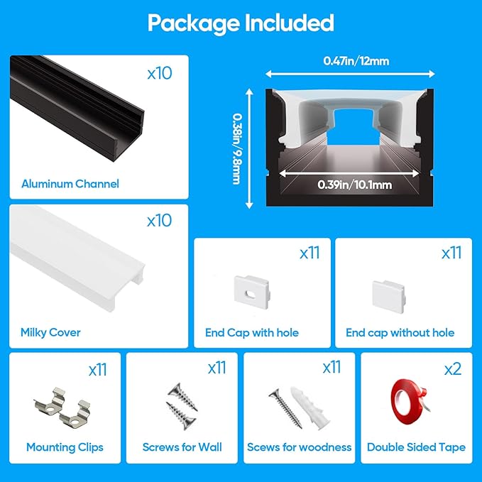 Besseto 10 Pack LED Aluminum Channel - Image 3