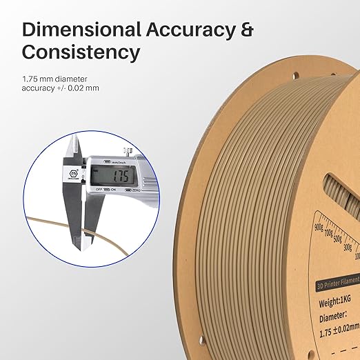 ELEGOO Wood PLA Filament 1.75mm 1KG, Real Wood Fibers Filled 3D Printer - Image 4