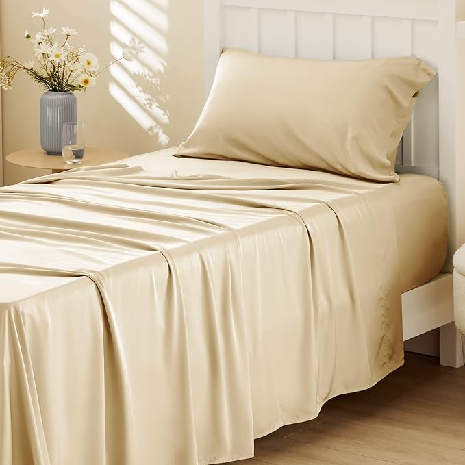 Bedsure Cooling Sheets Twin XL, Rayon Derived from Bamboo, Breathable & Soft by BEDSURE