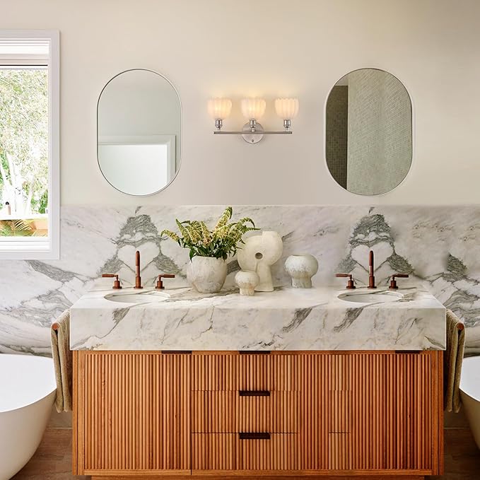 Shenmoyl Bathroom Light Fixtures, 3-Light Vanity Wall Light Over Mirror - Image 9