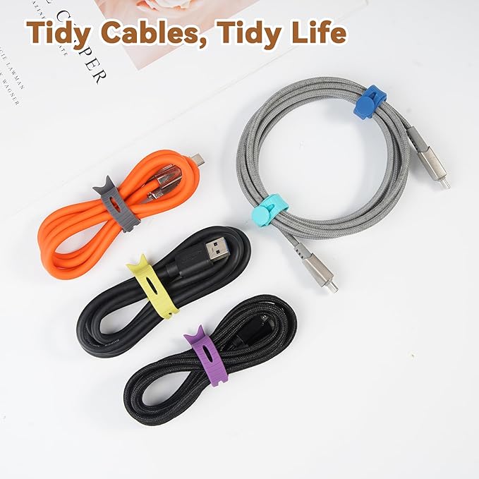 SOLIDATOR 24-Pack Reusable Fish-Shape Silicone Cable Ties – 8 Colors, 4.7” - Image 4