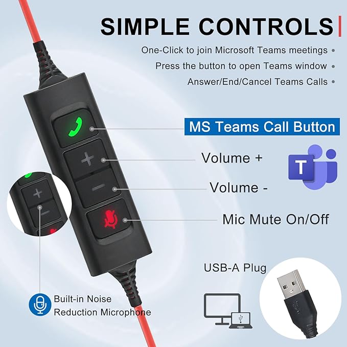 Callez USB Headset with Mic, Computer Headset with ENC Dual Noise Cancelling - Image 3