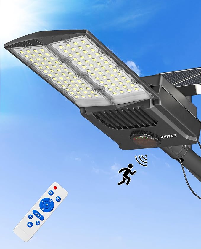 JAYNLT Y-8000W Solar Street Lights Outdoor, 6500K 600000LM High Power Parking by JAYNLT